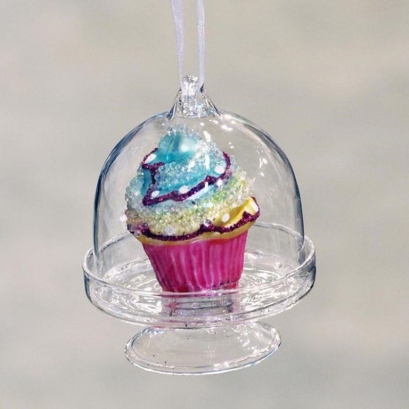 Julepynt, hengende muffins blå.