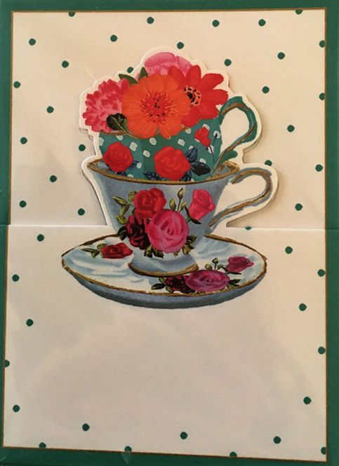 Hovedbilde Bordkort Caspari Tea Cups med ...