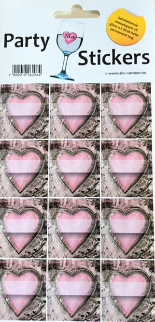 Hovedbilde Party Stickers, Rosa hjerte, ...