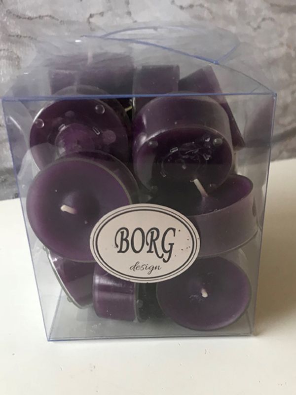 Telys Mørk Lilla, i plastkopp, 18 stk.