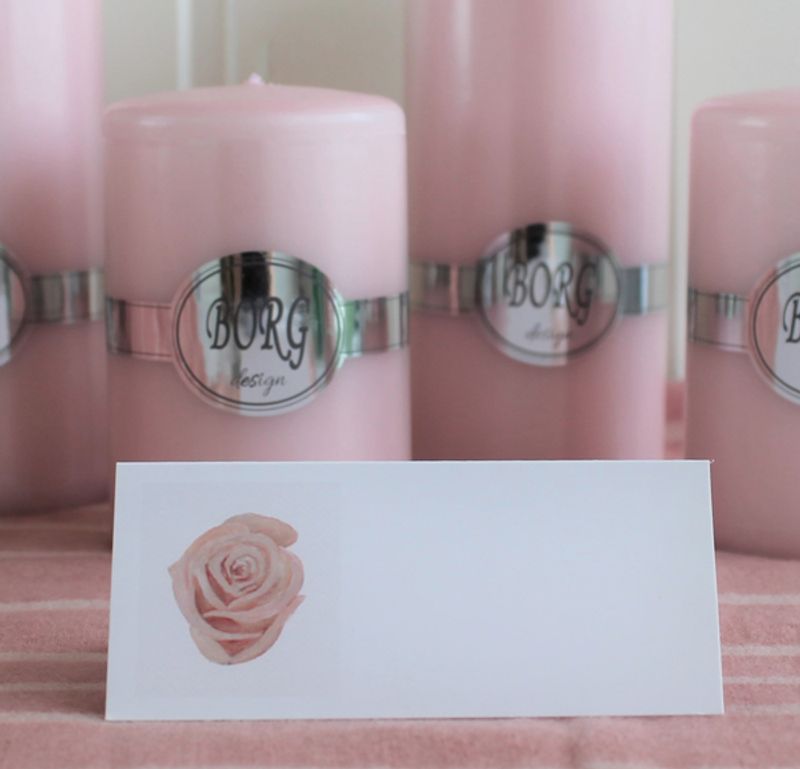 Bordkort Rosa rose.