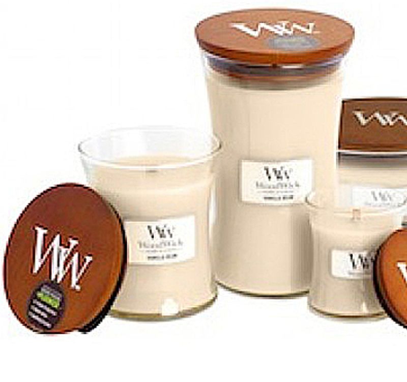 Duftlys WoodWick Vanilla Bean, mini.