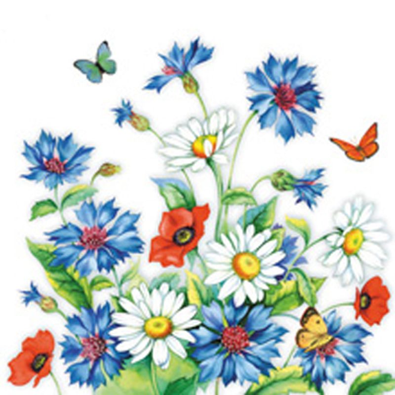 Lunsj serviett, Kornblomster.