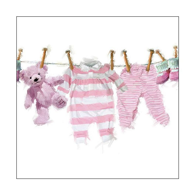 Lunsj serviett, med rosa babyklær, Ambiente.