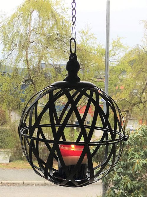 Hovedbilde Hengeampel, rund med glass, ...