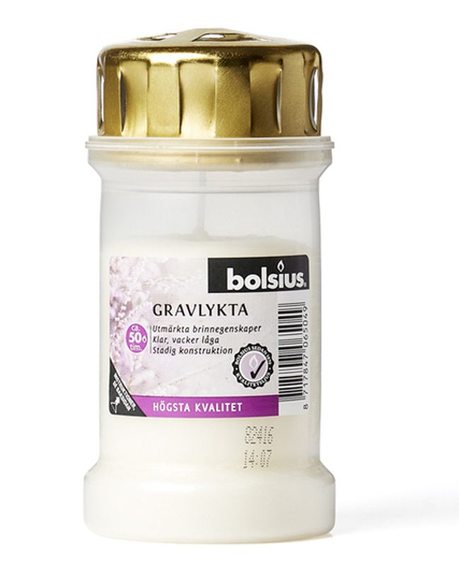 Gravlys med gull lokk.