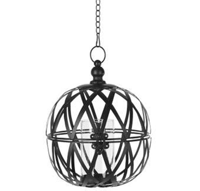 Hovedbilde Hengeampel, rund med glass, ...