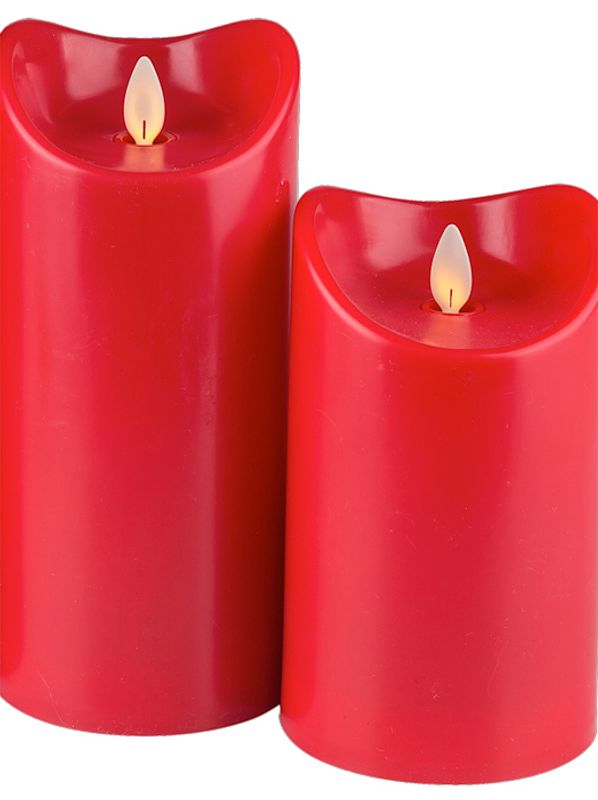 Kubbelys med Led lys, rødt medium, med timer. 