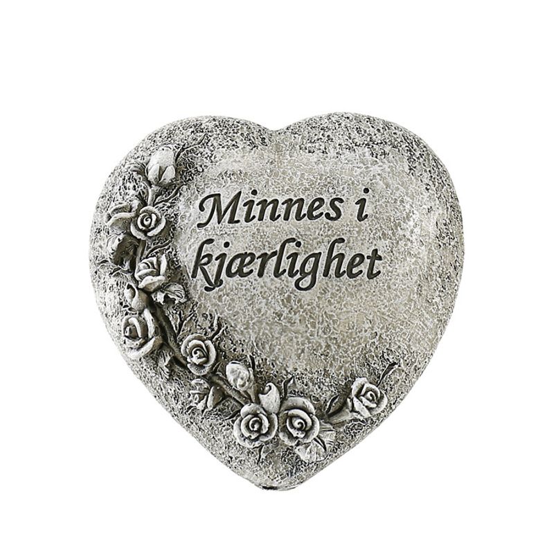 Gravpynt hjerte, med roser.